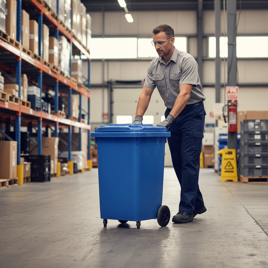 Heavy Duty Wheeled Waste Bin - Mobile Waste Management Solution - Front view