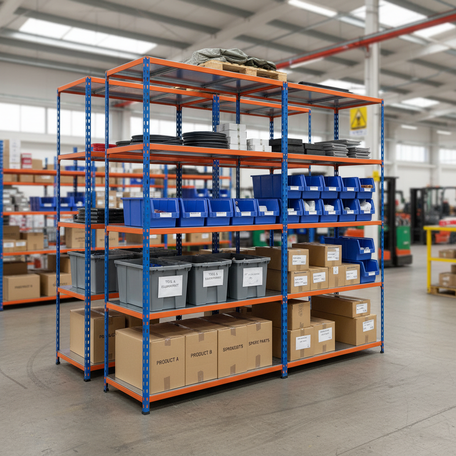 Heavy Duty Industrial Shelving - 3050mm High - 340kg Capacity - Steel Construction - Front view