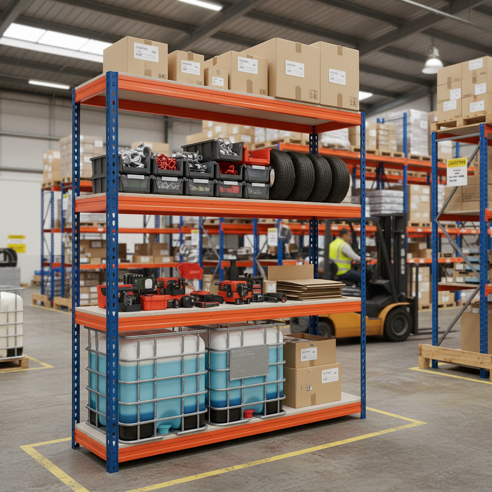 Heavy Duty Industrial Shelving - 2000mm High - 500kg Load Capacity - Side view