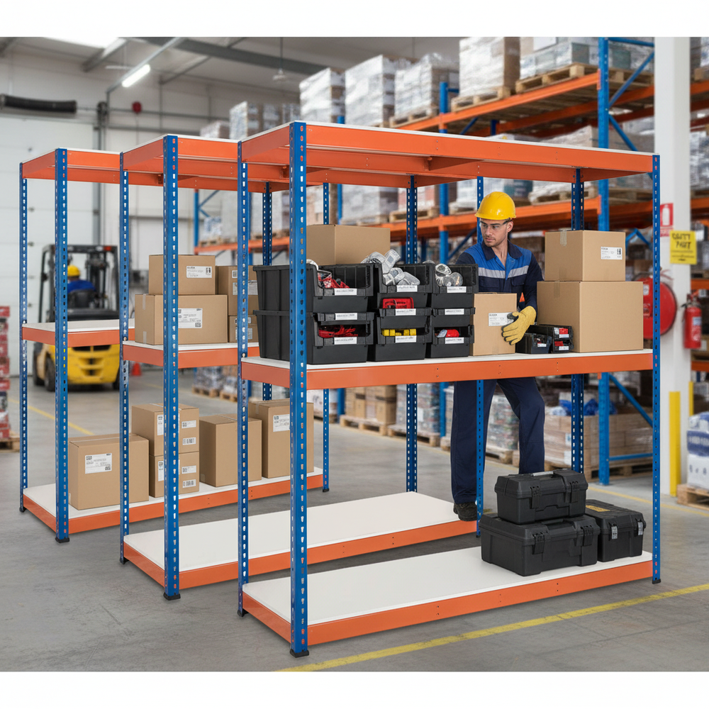 Heavy Duty Melamine Industrial Shelving - 1677mm High - 400kg Capacity - Side view