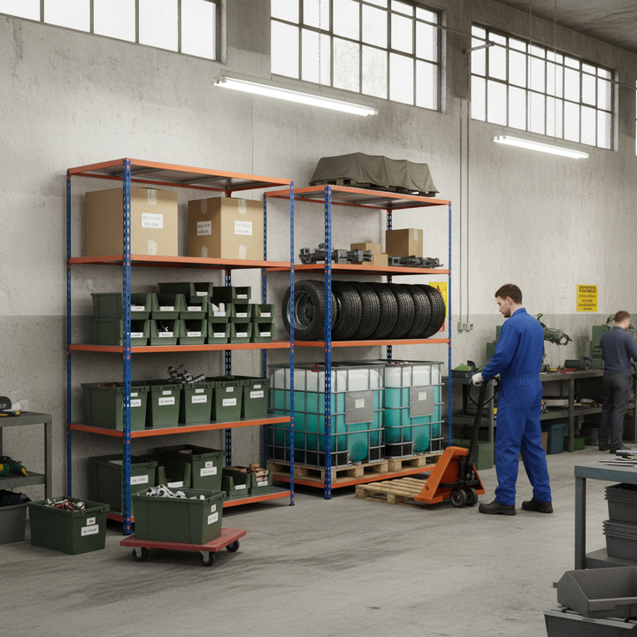 Heavy Duty Industrial Shelving - 3050mm High - 340kg Capacity - Steel - Front view