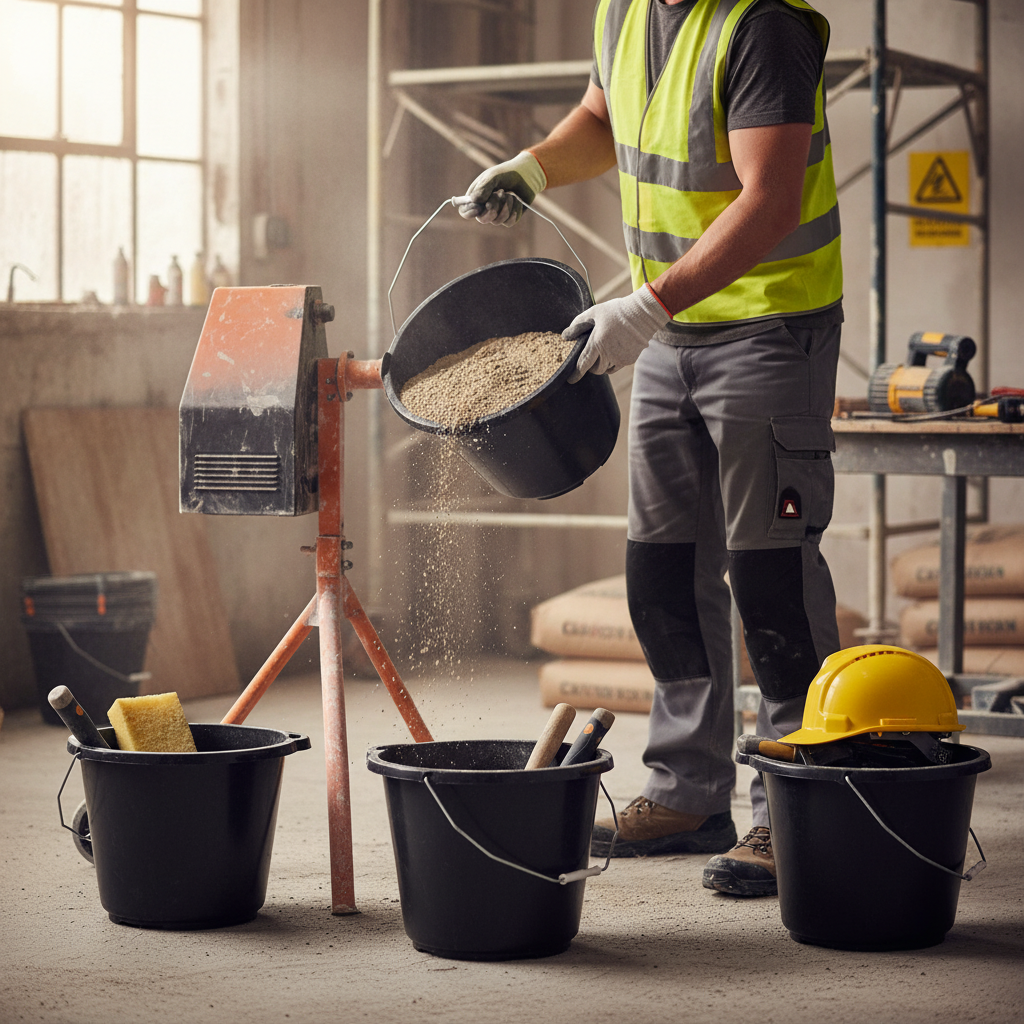 4-Pack 12L Heavy Duty General Purpose Buckets with Metal Handle - Front view
