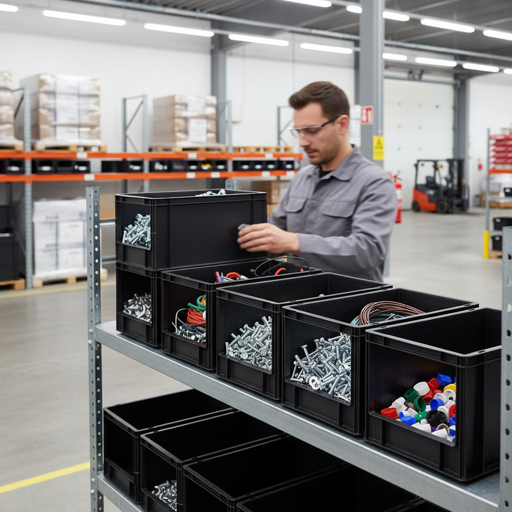 Open Front Euro Containers - Durable and Robust for Storage - Side view