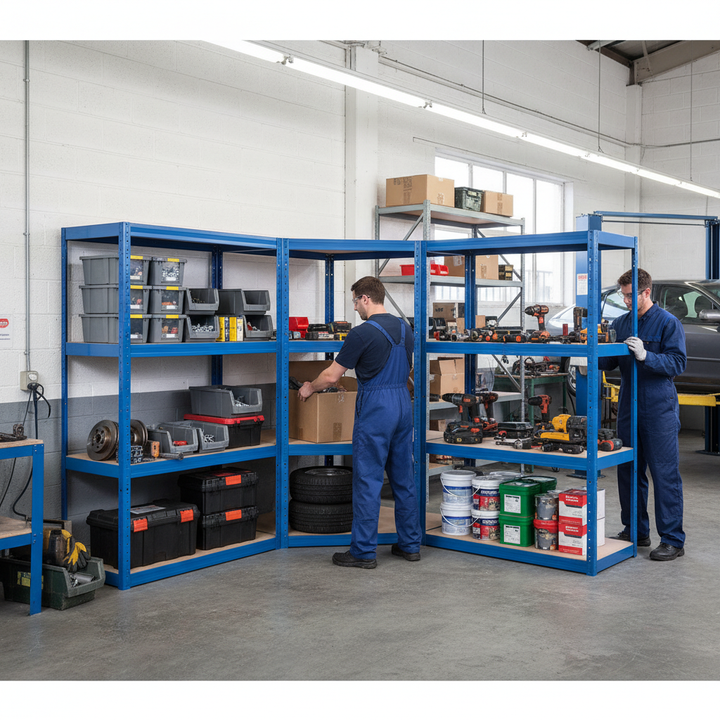 Premium Corner Shelving Unit - 1600mm High - 200/280kg Capacity - Side view