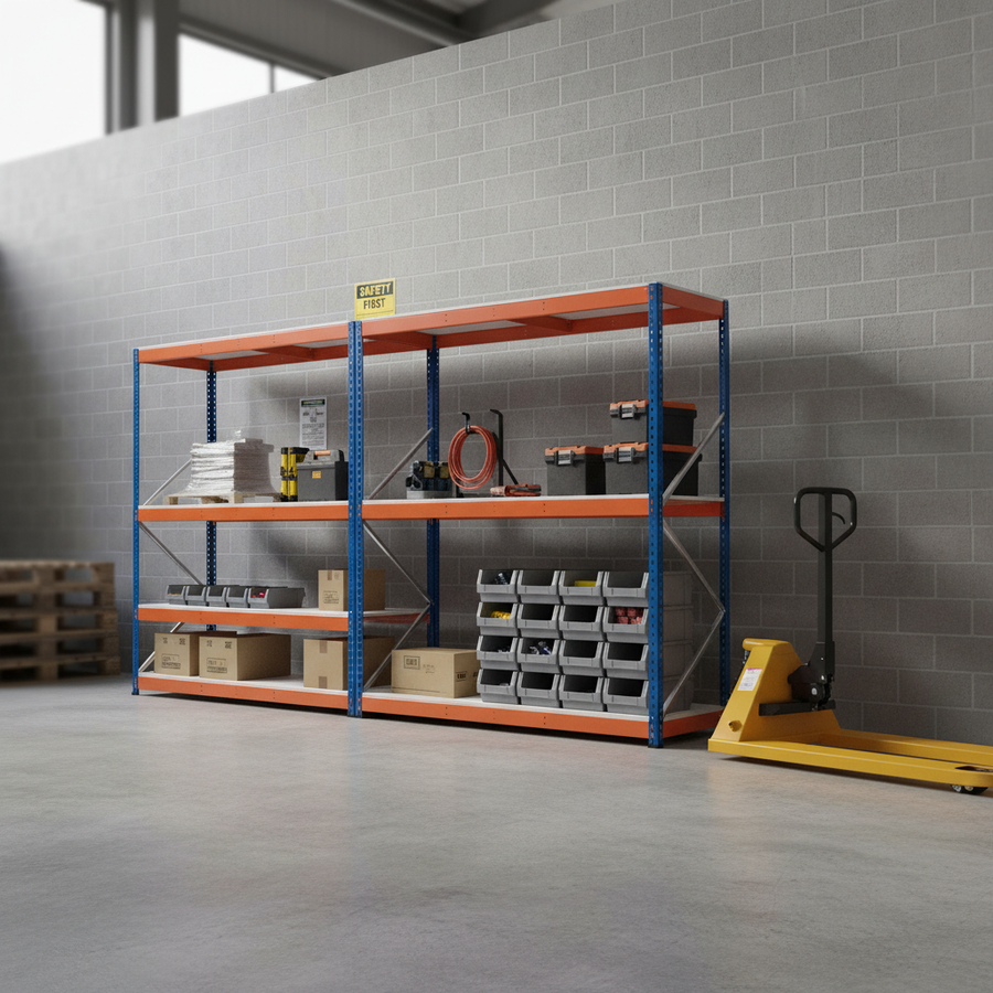 Heavy Duty Melamine Industrial Shelving - 1677mm High - 400kg Capacity - Front view