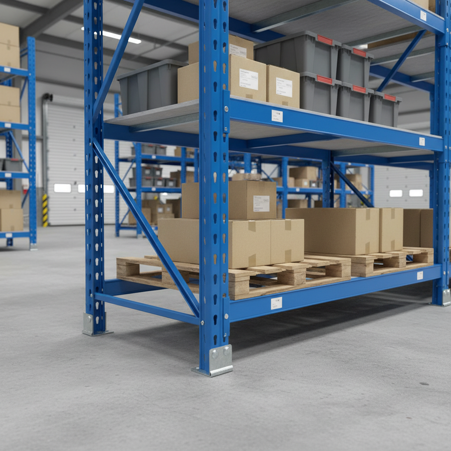 Premium Steel Feet for Shelving - Galvanised, Single or Double - Front view