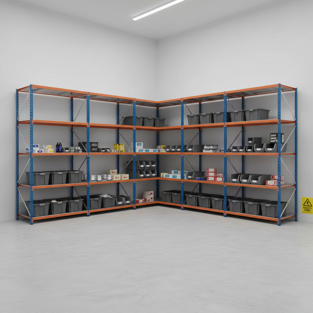 Premium Industrial Shelving - 2440mm High, 340kg Capacity, Steel Construction - Front view