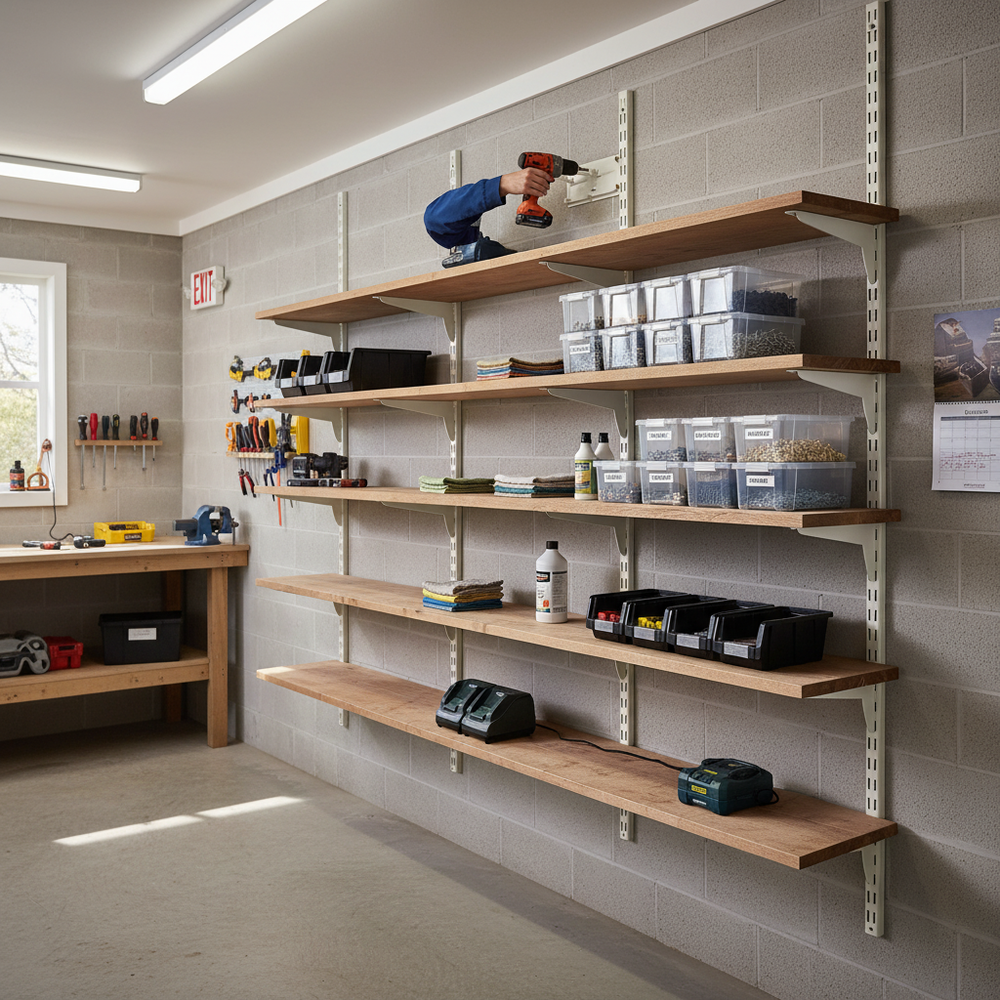 Heavy Duty Twin Slot Wall Mounted Shelving Uprights - Custom Build - White - Side view