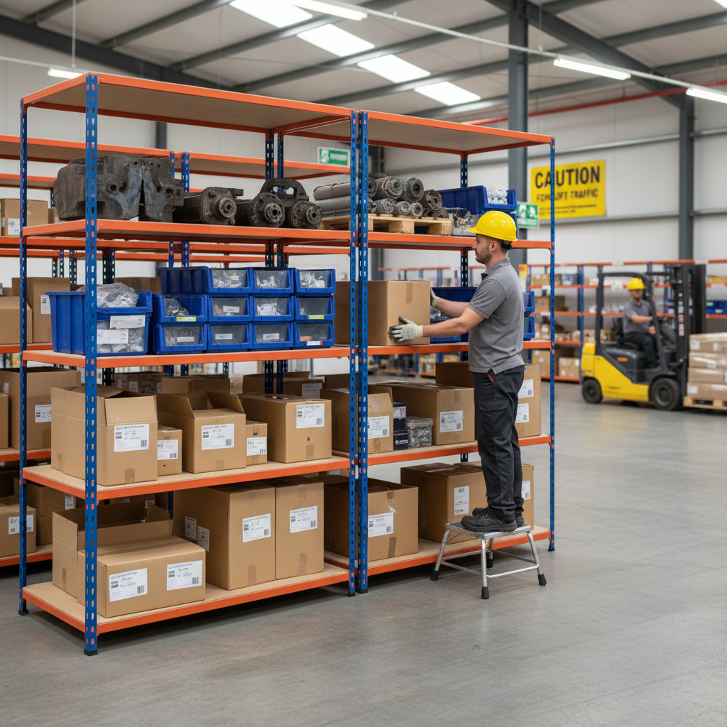 Heavy Duty Industrial Shelving - 3050mm High - 340kg Capacity - Chipboard Shelves - Side view