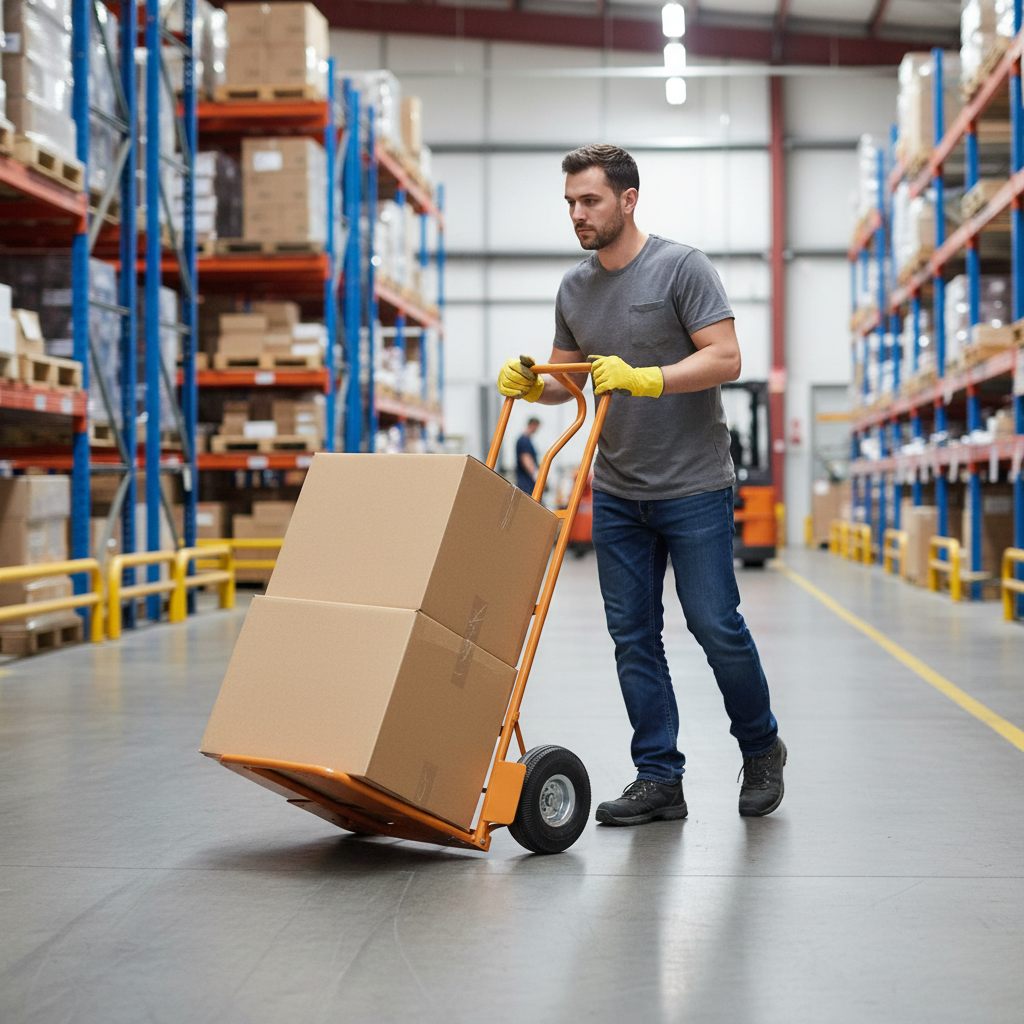 Heavy Duty Folding Toe P Handle Sack Truck - 200kg Capacity - Side view