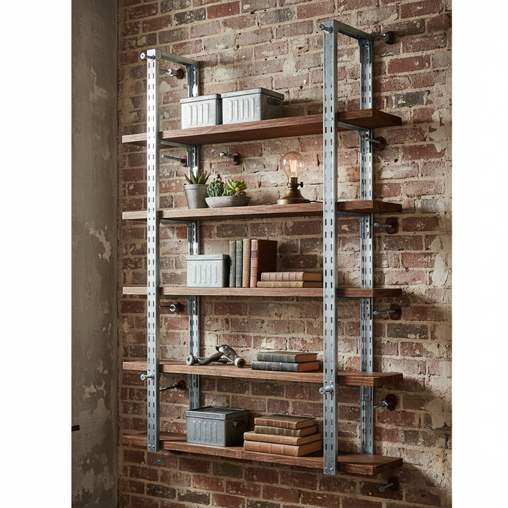 Premium Twin Slot Wall Mounted Shelving Bracket Fixing Kits - Front view