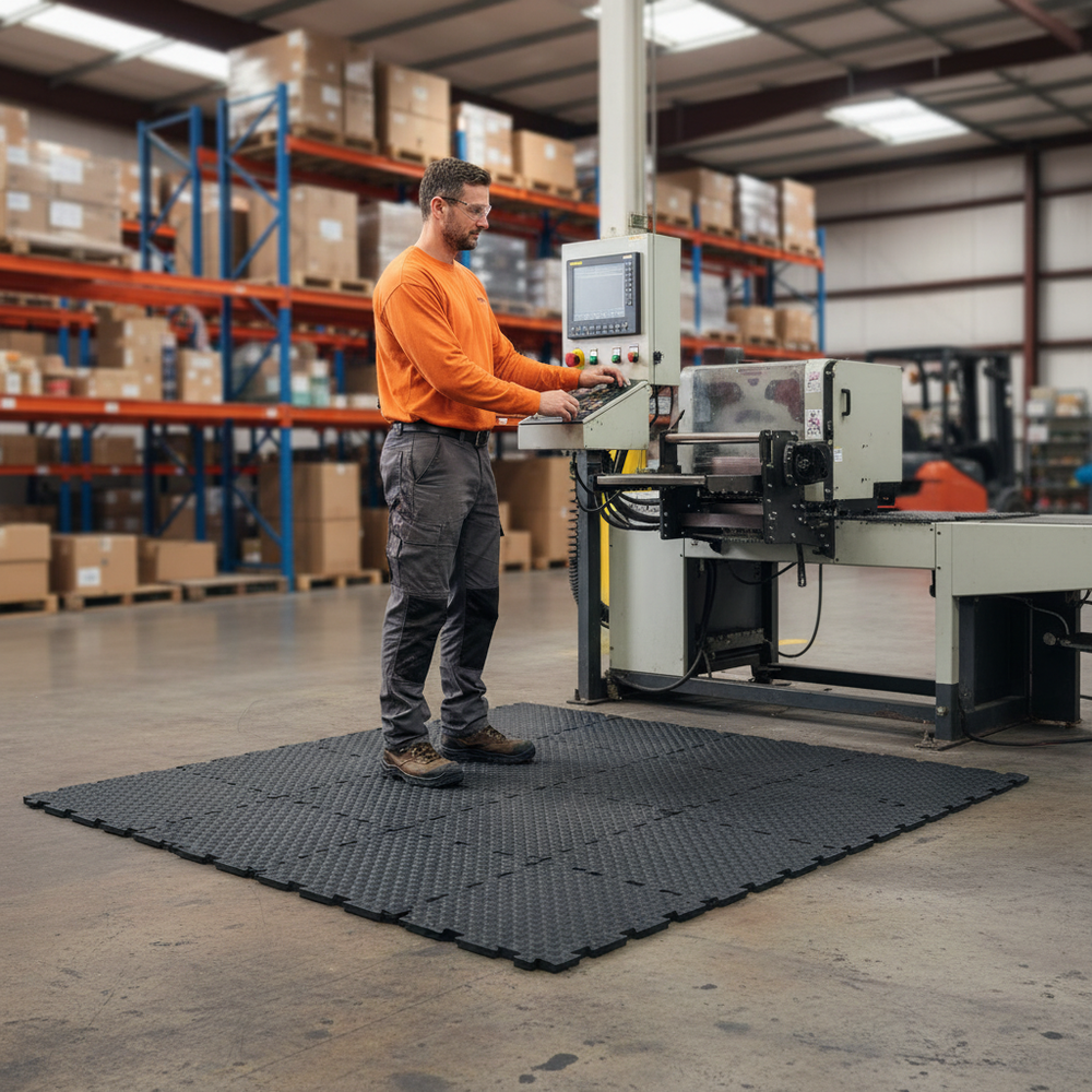 Premium Anti-Fatigue Bubble Floor Tiles for Comfort and Safety - Side view