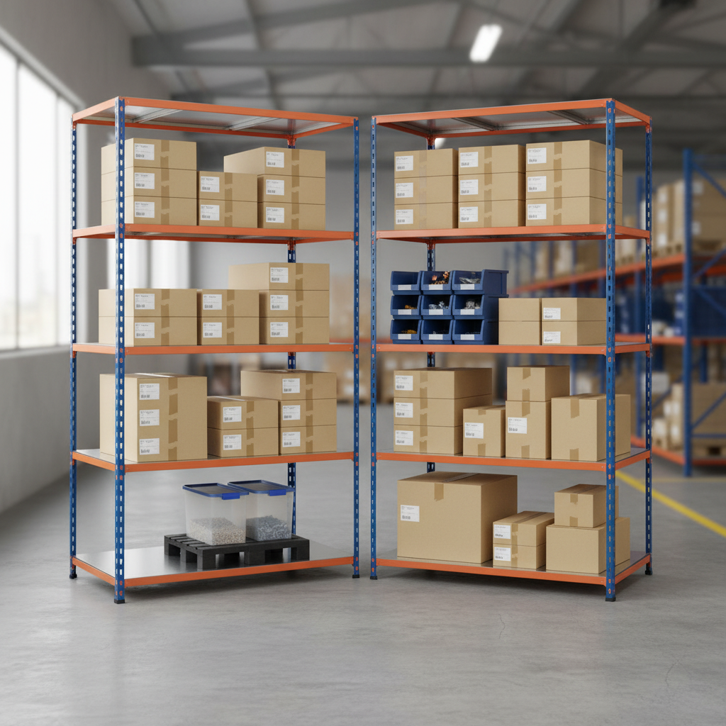 Premium Industrial Shelving - 2440mm High - 340kg Capacity - Steel Construction - Front view