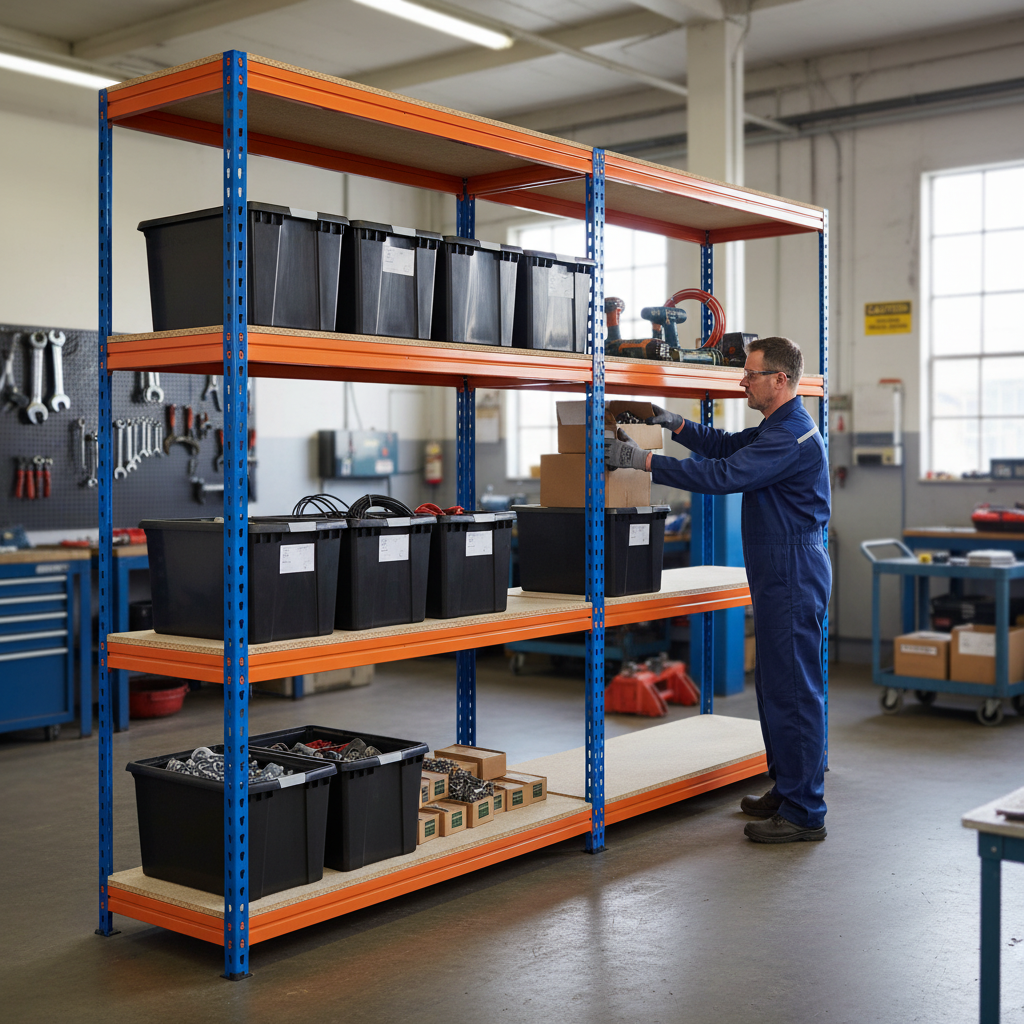 Premium Heavy Duty Shelving Unit - 2200mm High with 8x 62L Storage Boxes - Front view