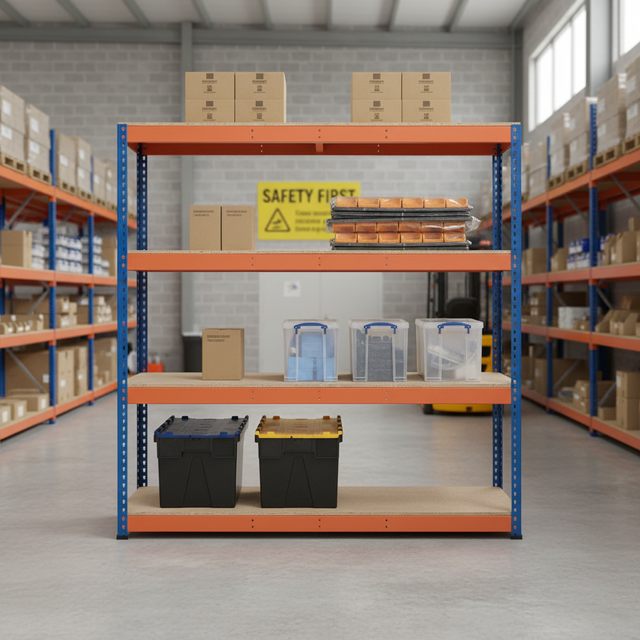 Heavy Duty Industrial Shelving - 3050mm High - 800kg Load Capacity - Chipboard - Front view