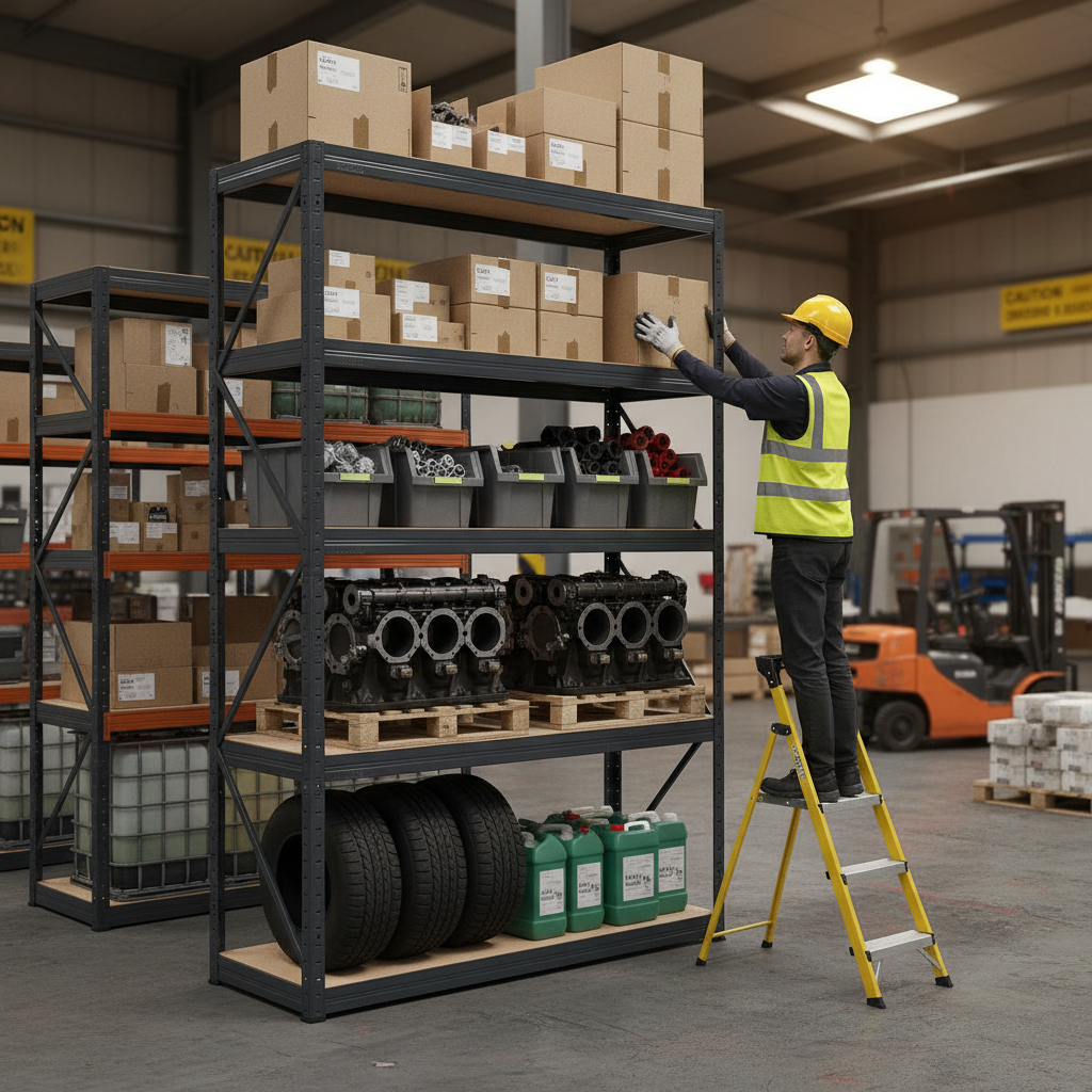 Premium Heavy Duty Shelving - 2130mm High - 200/280kg Capacity - Grey - Side view
