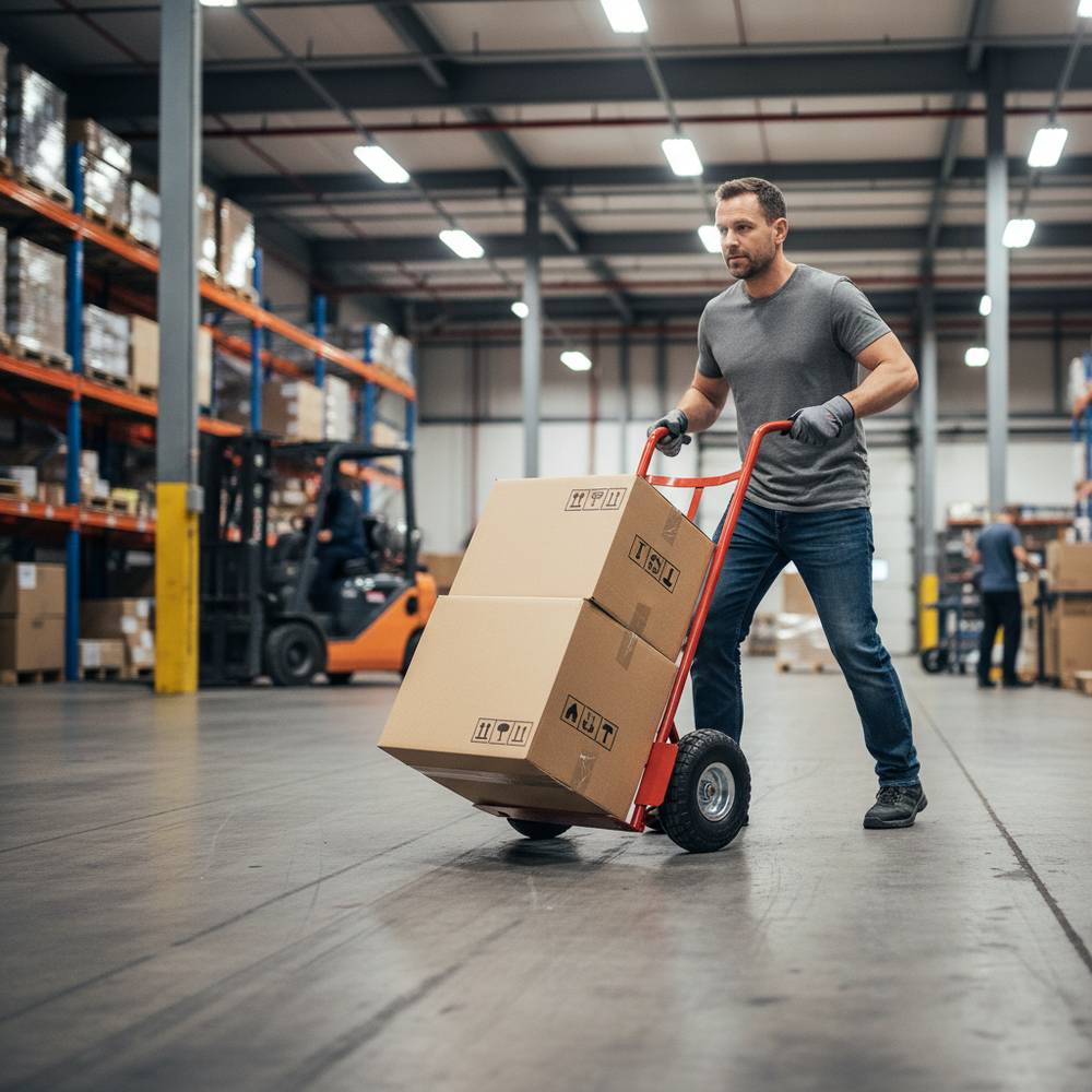 Heavy Duty Pneumatic Tyre Sack Truck with 150kg Load Capacity - Side view