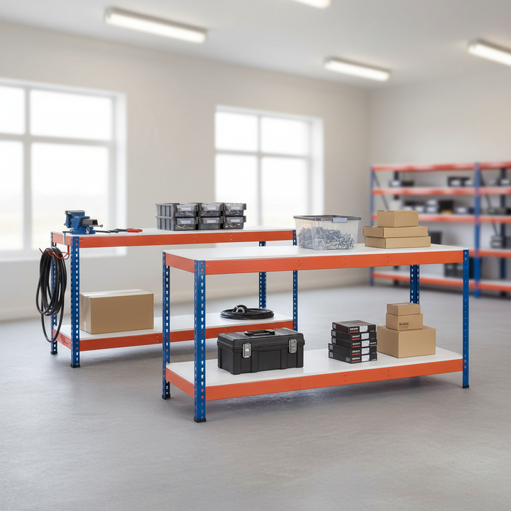 Heavy Duty Workbenches - 915mm High - 400kg Capacity - Melamine Finish - Front view