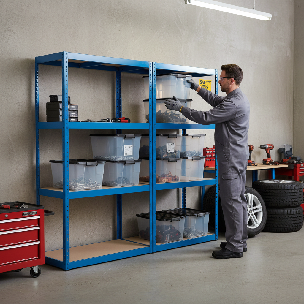 Heavy Duty Shelving Units - 1600mm High with Storage Boxes - Front view