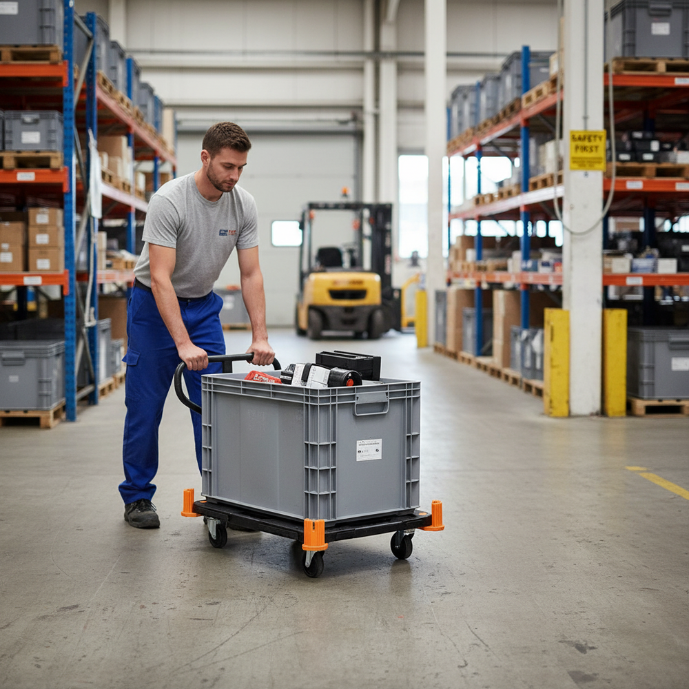 Heavy Duty Container Dolly for Easy Transportation - 534kg Capacity - Side view