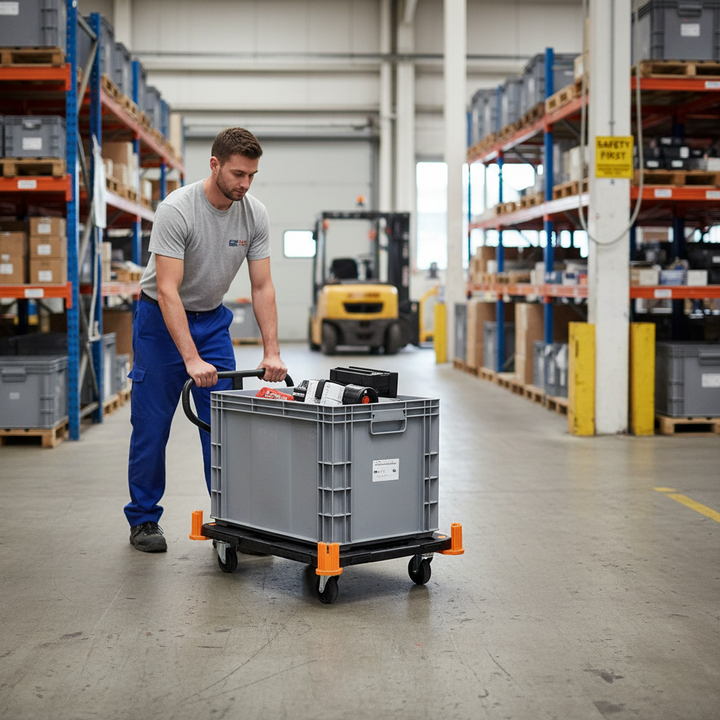 Heavy Duty Container Dolly for Easy Transportation - 534kg Capacity - Side view