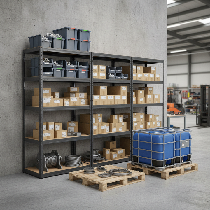 Premium Industrial Shelving - 1800mm High - 200/280kg Capacity - Grey - Front view