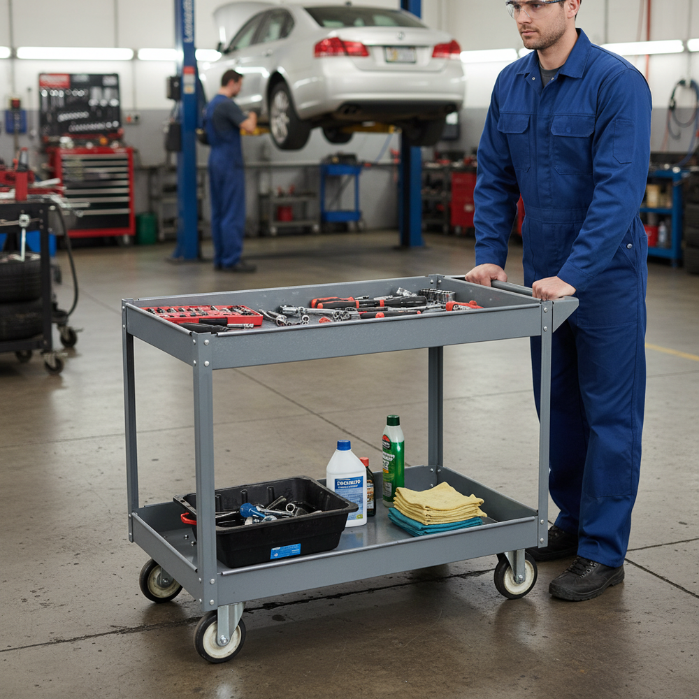 Heavy Duty Workshop Trolleys with 250kg Load Capacity - Side view