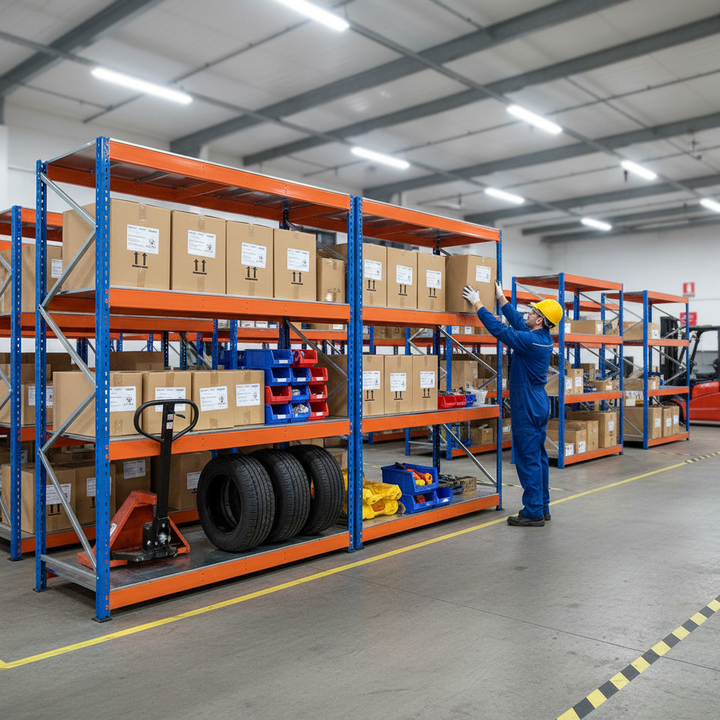 Premium Industrial Shelving - 1980mm High - 800kg Capacity - Steel Construction - Side view