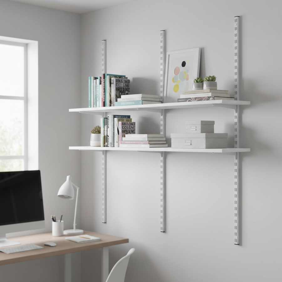 Premium Twin Slot Shelving Melamine Boards for Versatile Storage - Front view