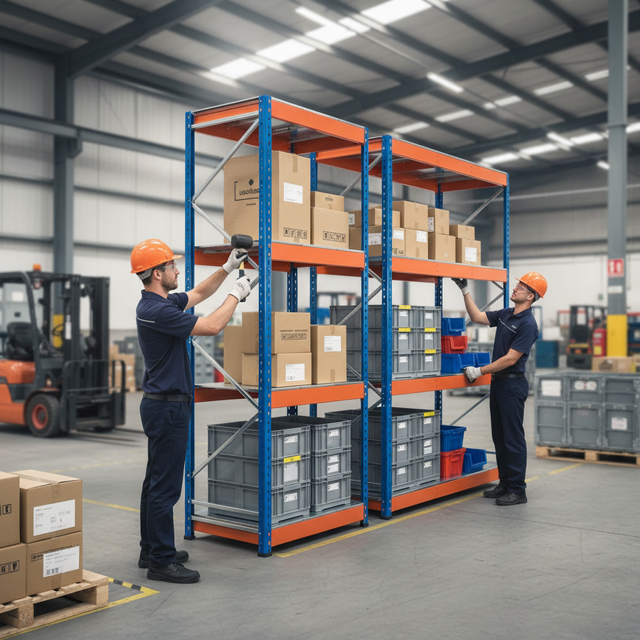 Heavy Duty Industrial Shelving - 3050mm High - 800kg Load Capacity - Steel - Front view