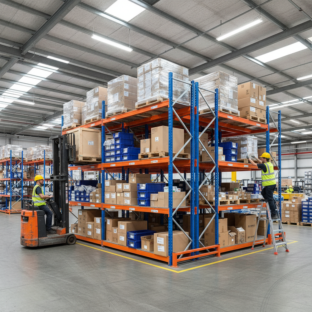 Heavy Duty Industrial Shelving - 3050mm High - 800kg Capacity - Steel Construction - Side view