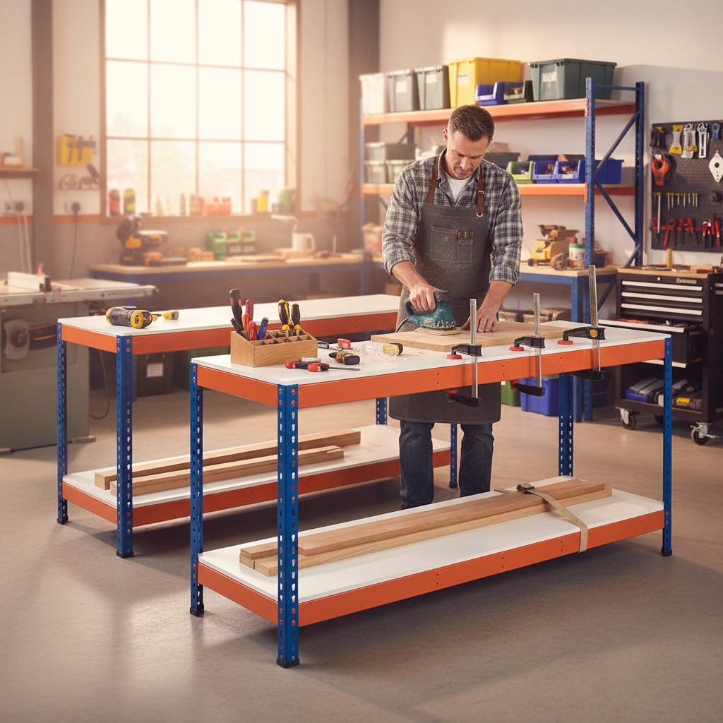 Heavy Duty Workbenches - 915mm High - 800kg Capacity - Melamine Finish - Side view