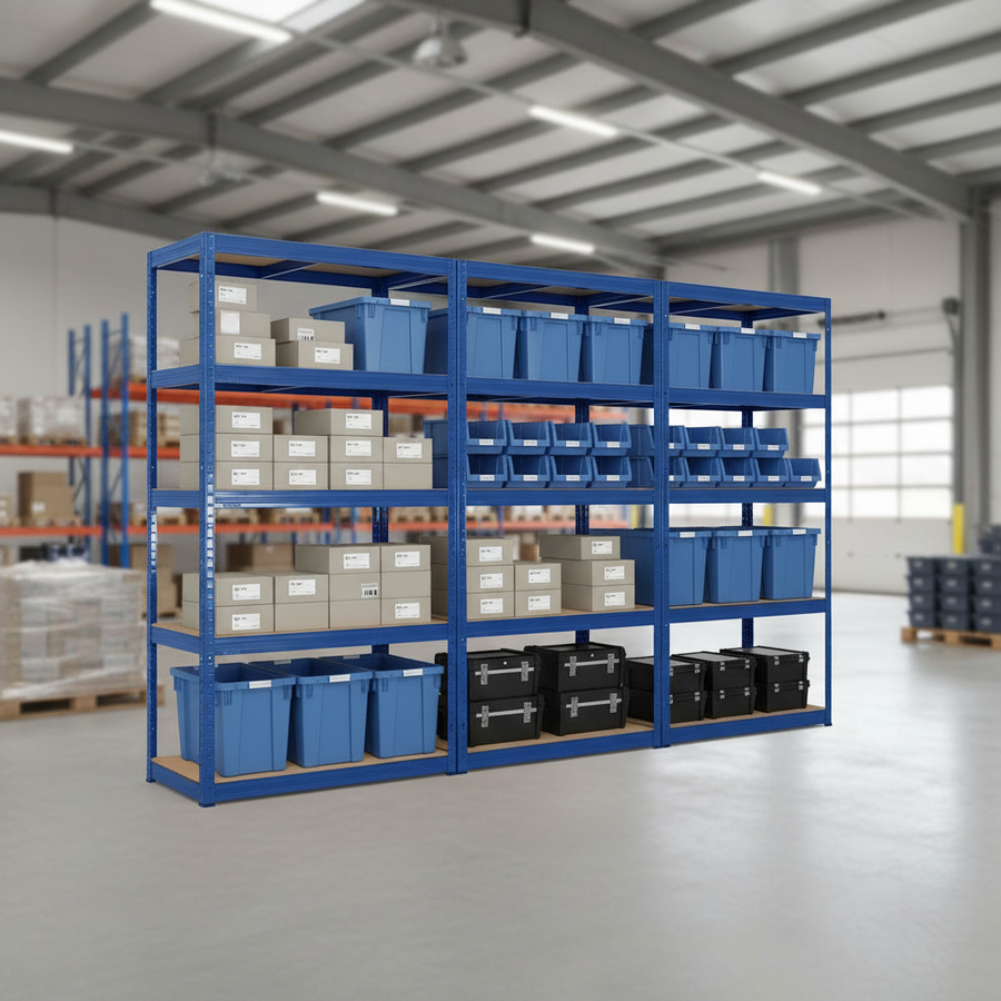 Premium Industrial Shelving Units - 2130mm High - 200/280kg Load Capacity - Front view