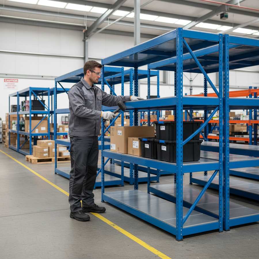 Premium Heavy Duty Steel Shelving - 2440mm High - 400kg Capacity - Front view