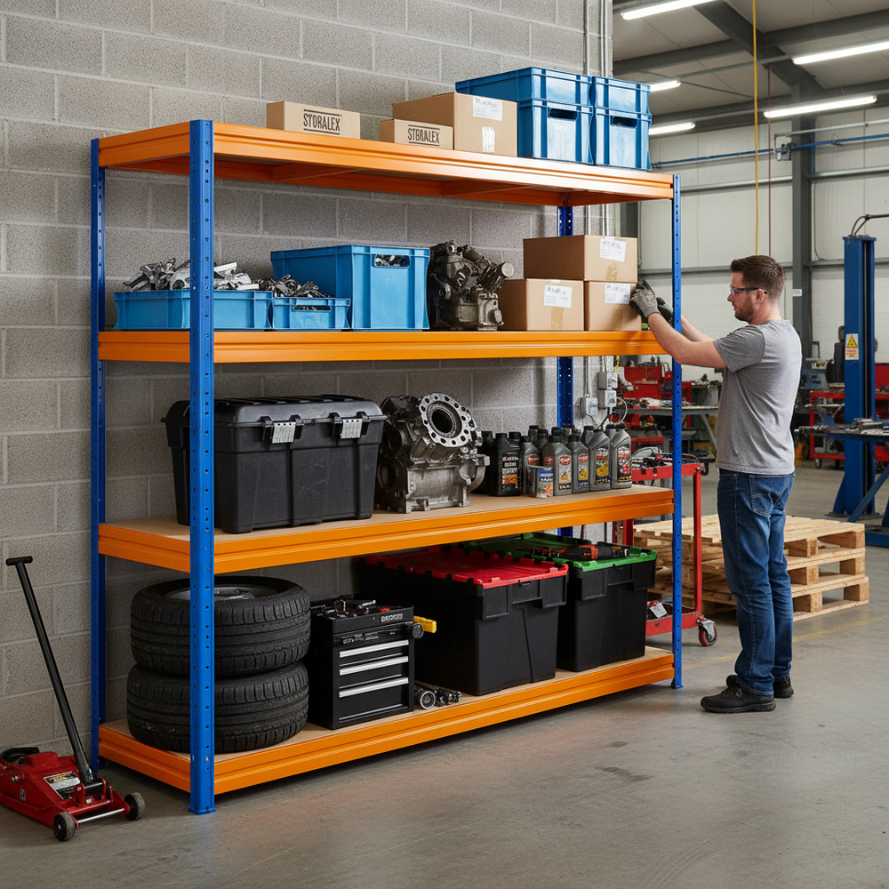 Premium Heavy Duty Garage Shelving - 1770mm High - Holds Up to 600kg - Side view
