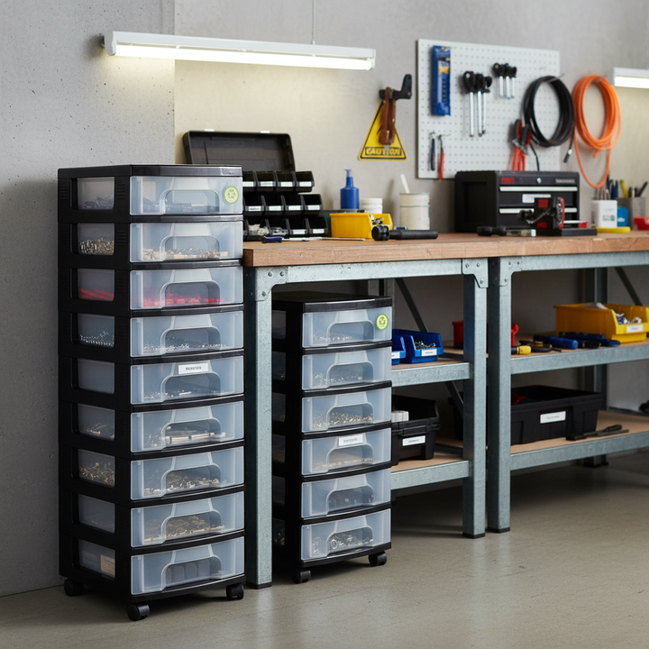 Premium Plastic Storage Drawers for Organizing Home and Office - Front view