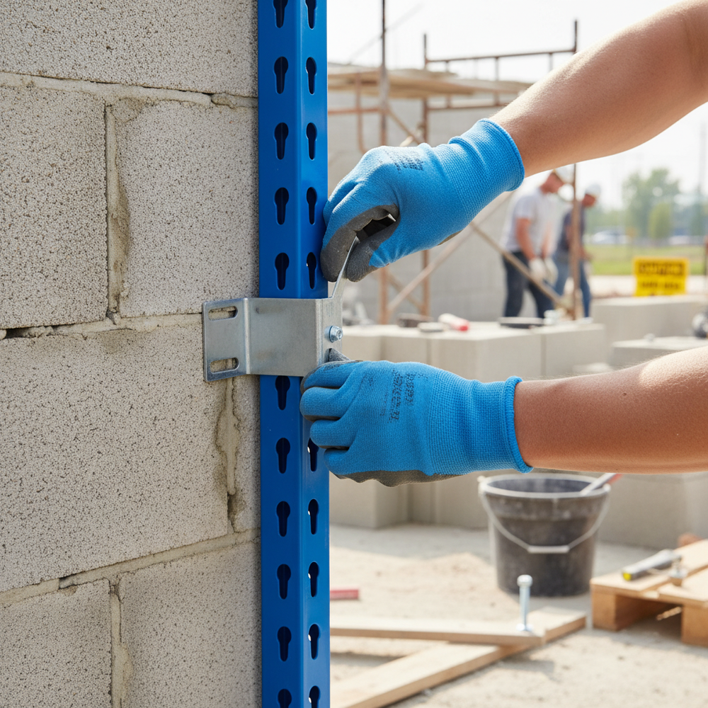 Premium Wall Ties for Heavy Duty Shelving - Galvanised Steel - Side view
