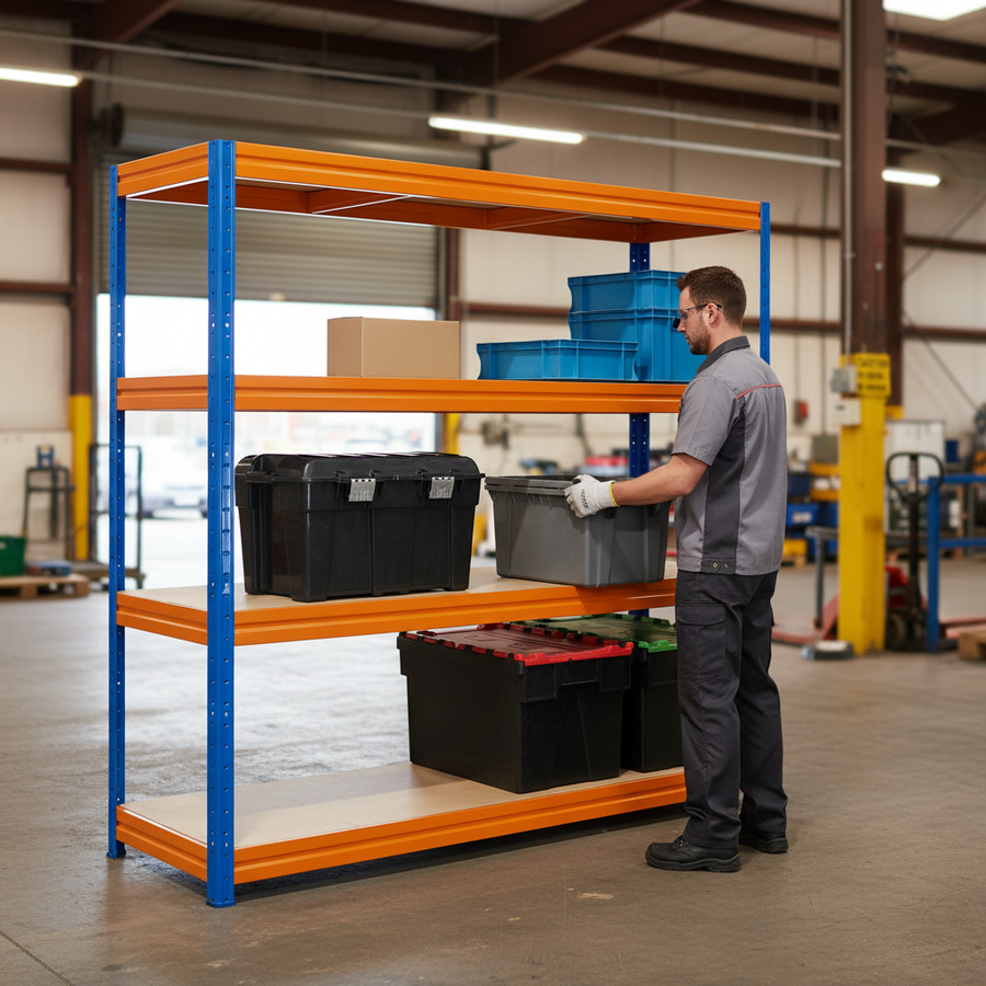 Professional Heavy Duty Industrial Shelving - 1770mm High - Supports up to 600kg - Front view