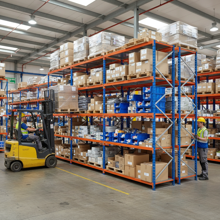 Heavy Duty Industrial Shelving - 3050mm High - 340kg Capacity - Steel Construction - Side view