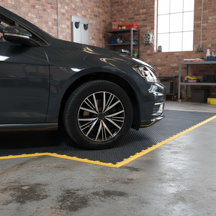 Heavy Duty Garage Floor Tiles Kit with Checker Plate Surface - 72 or 144 Tiles - Side view