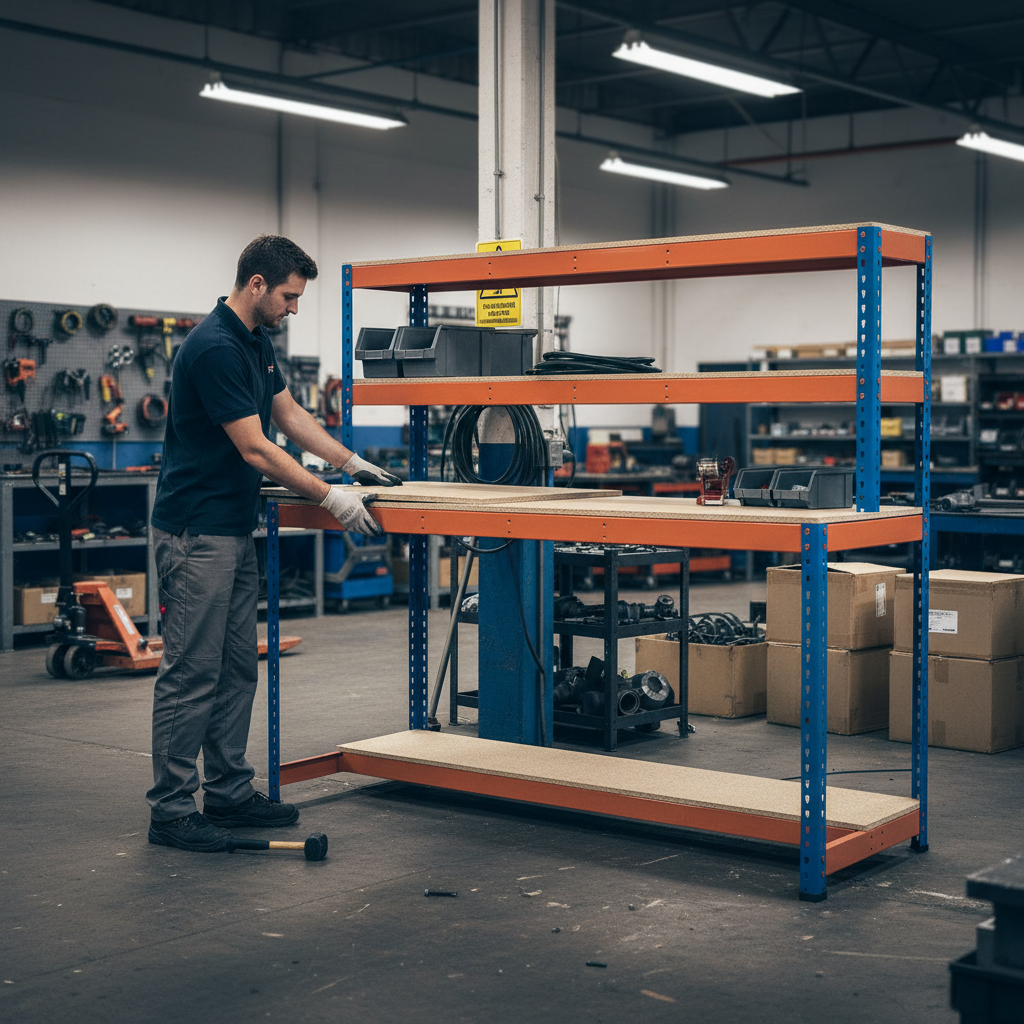 Premium Industrial Workstation with Lower Half Shelf - 1677mm High - 400kg Capacity - Front view