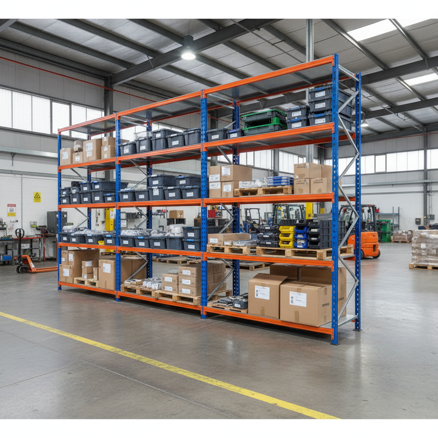 Heavy Duty Industrial Shelving - 2440mm High - 340kg Capacity - Steel - Front view