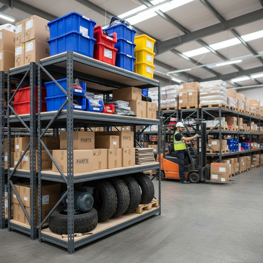 Premium Heavy Duty Industrial Shelving - 2000mm High - 500kg Capacity - Grey - Side view