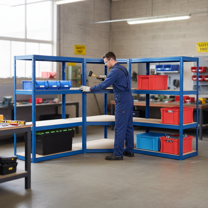 Premium 3x Corner Shelving Unit - 1600mm High - 200/280kg Capacity - Front view