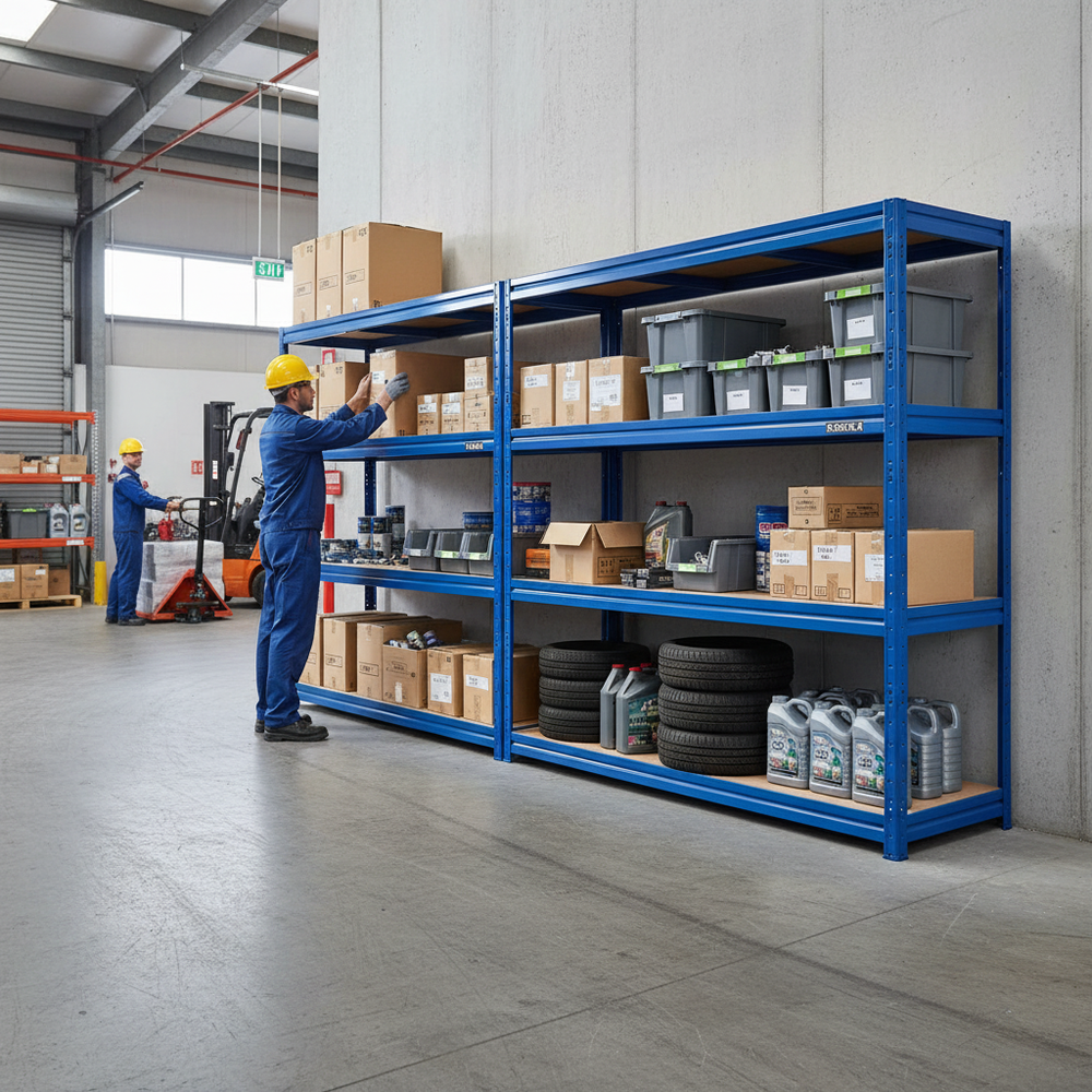 Premium Heavy Duty Garage Shelving - 1770mm High - Up to 600kg Capacity - Side view