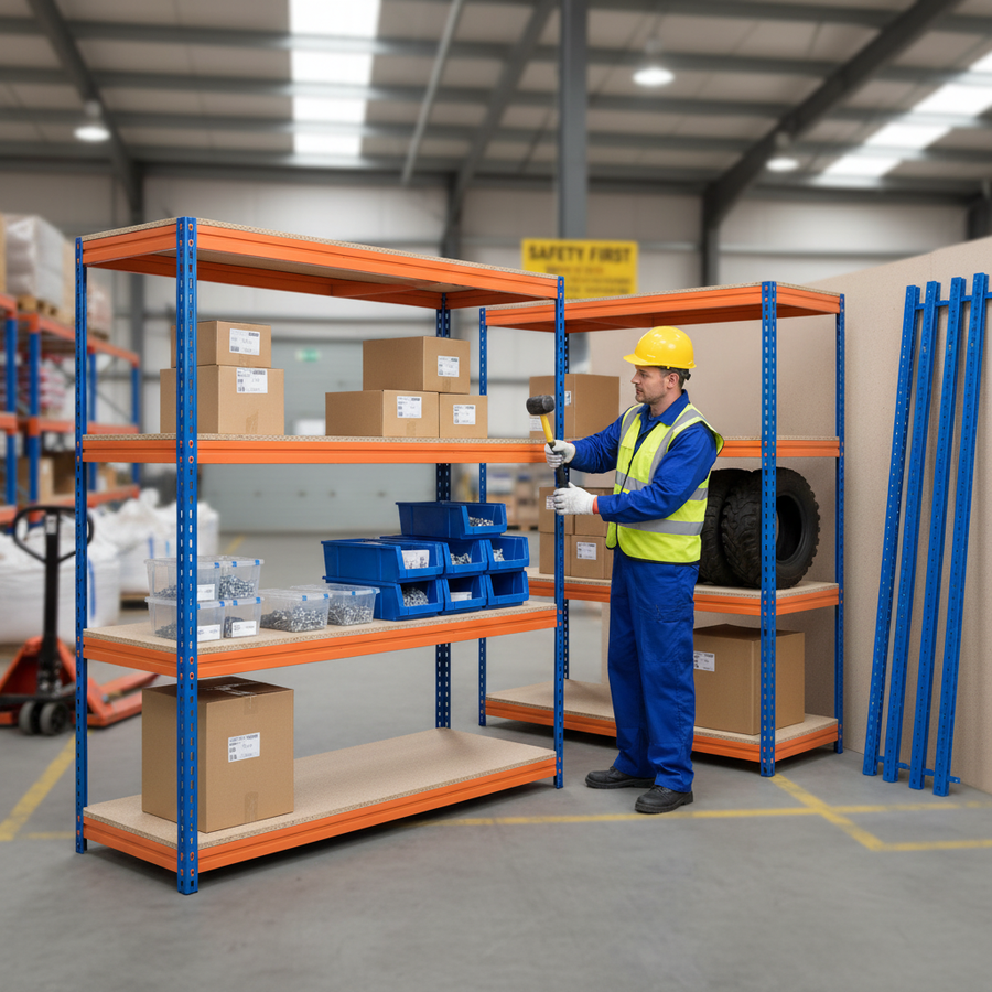 Premium Heavy Duty Garage Shelving - 2200mm High - 500kg Capacity - Front view