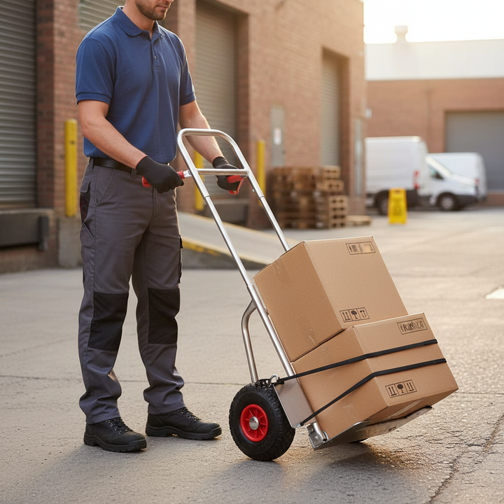 Premium Telescopic Folding Sack Truck - 50kg Capacity - Side view
