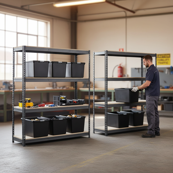 Premium Heavy Duty Shelving with 8x 62L Storage Boxes - 2000mm High