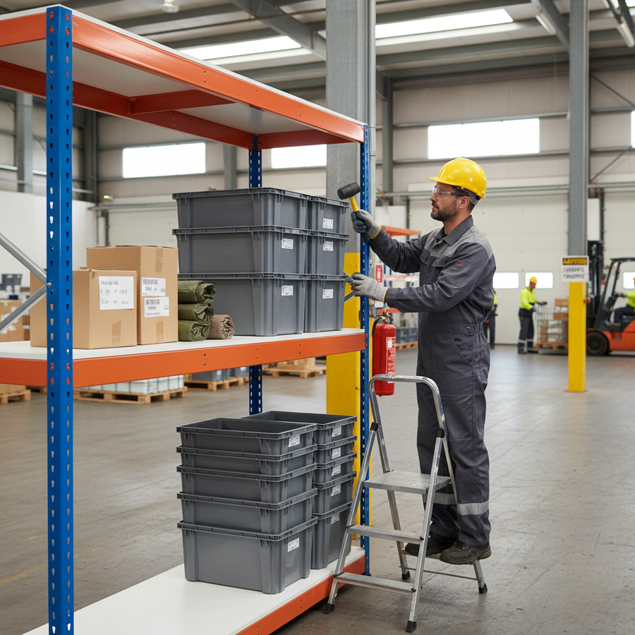Premium Heavy Duty Industrial Shelving - 3050mm High - 800kg Capacity - Melamine - Front view