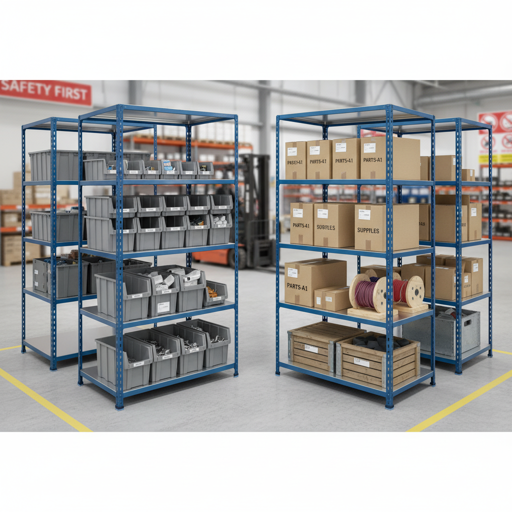 Heavy Duty Industrial Shelving - 1830mm High - 200kg Capacity - Steel - Blue - Front view